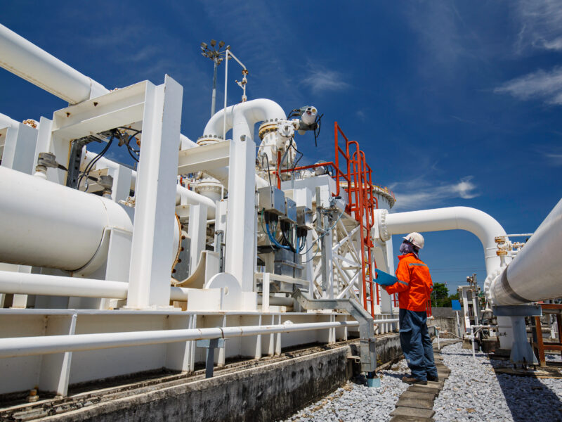 Male,Worker,Inspection,At,Steel,Long,Pipes,And,Pipe,Elbow