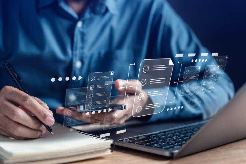 Online,Survey,Filling,Out,And,Digital,Form,Checklist,By,Laptop