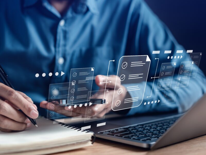 Online,Survey,Filling,Out,And,Digital,Form,Checklist,By,Laptop