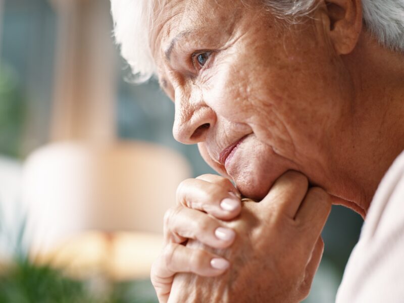 Senior,Woman,,Unhappy,And,Thinking,In,Home,For,Loneliness,,Remember