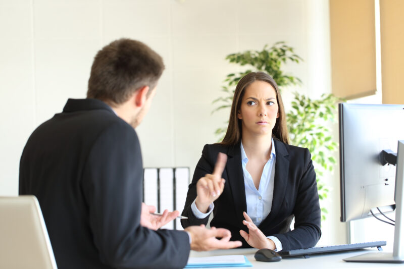 Boss,Denying,Something,Saying,No,With,A,Finger,Gesture,To